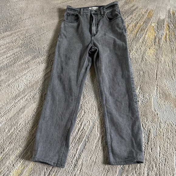 Abercrombie & Fitch jeans ankle straight leg high rise gray curve love 25 0 - Picture 1 of 11